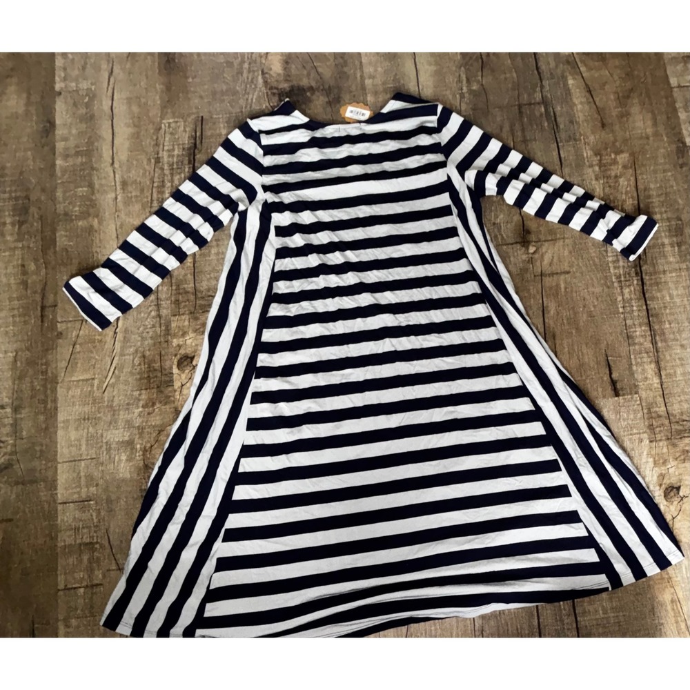 Occasionally Made Womens Navy Blue White Striped A-Line Swing Dress NWT Small - Picture 5 of 5
